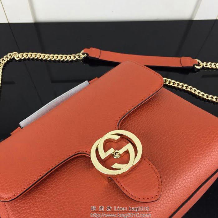 GUCCI古馳 新款 專櫃品質 原單 510302 橙色 鏈條 手提 單肩 斜挎包HY1352